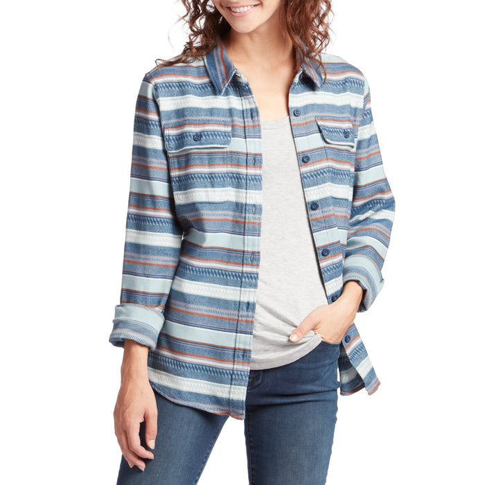 Patagonia Long-Sleeve Fjord Flannel Shirt - Women's Folk Dobby: Stone Blue