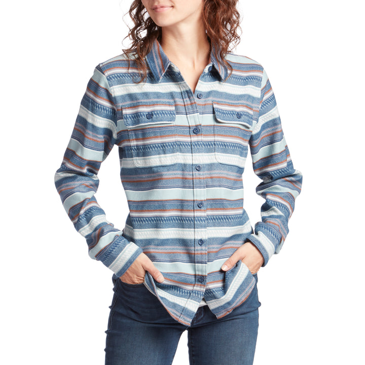 Patagonia Long-Sleeve Fjord Flannel Shirt - Women's Folk Dobby: Stone Blue