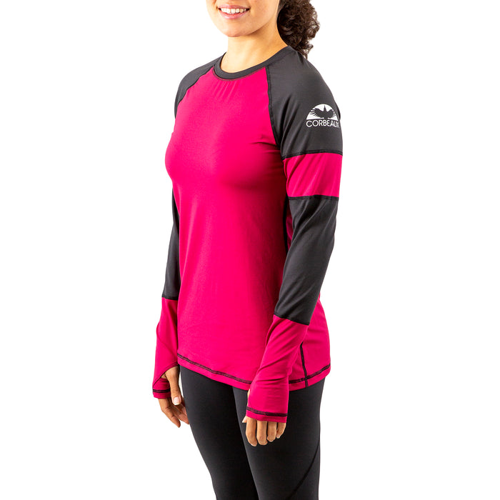 Corbeaux Stripe Crew Top - Women's Razzberry