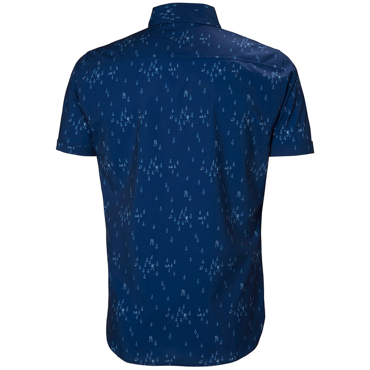 Helly Hansen Oya Short-Sleeve Button-Down Shirt Catalina Blue Print