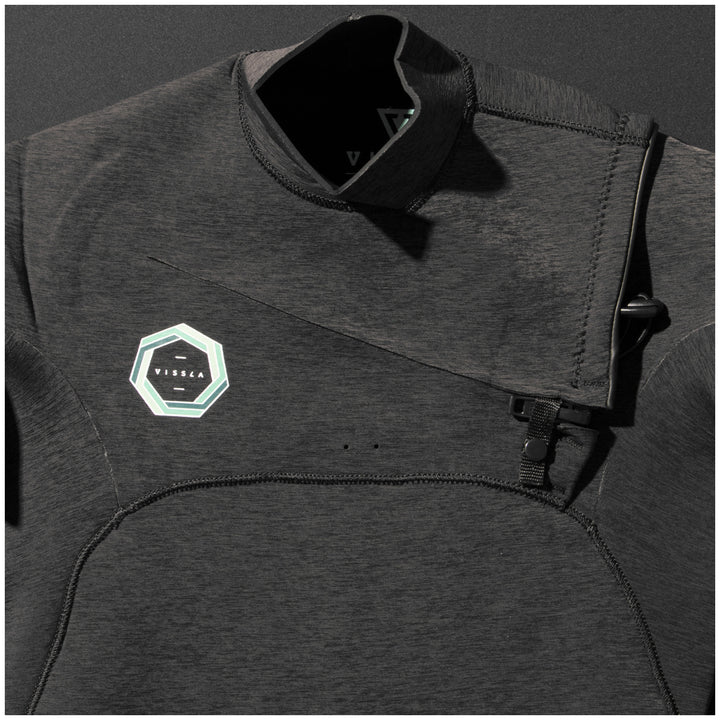 Vissla High Seas 4/3 Drainer Chest Zip Wetsuit Black Heather