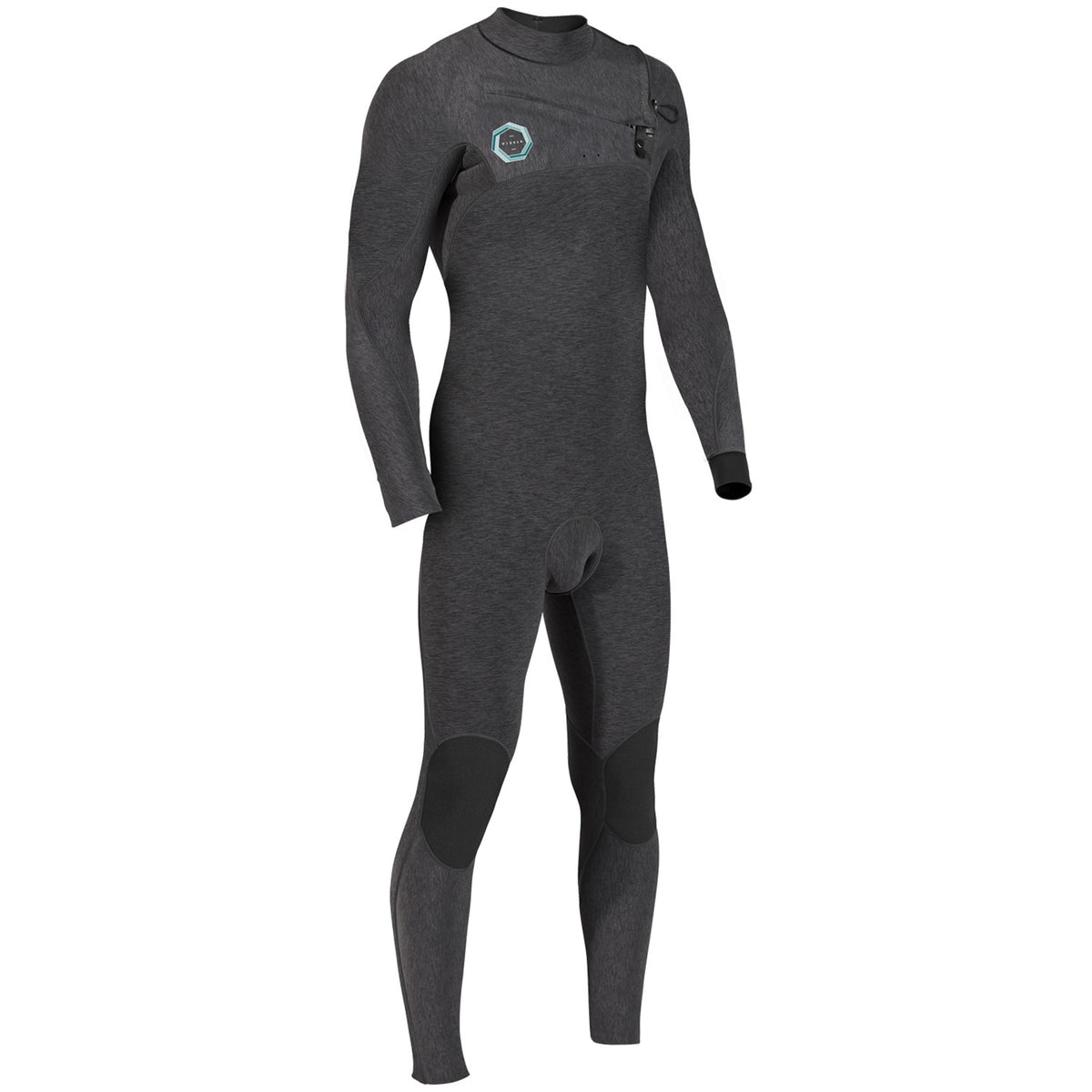 Vissla High Seas 4/3 Drainer Chest Zip Wetsuit Black Heather