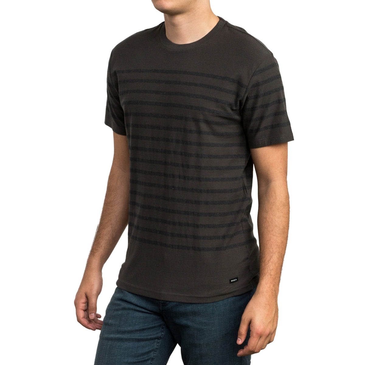 RVCA Dean Stripe T-Shirt Pirate Black