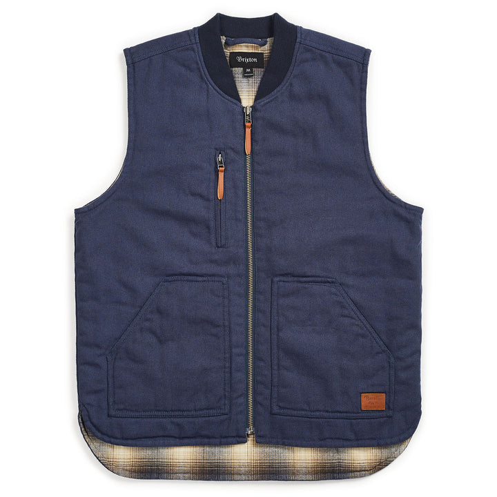 Brixton Abraham Vest Washed Navy