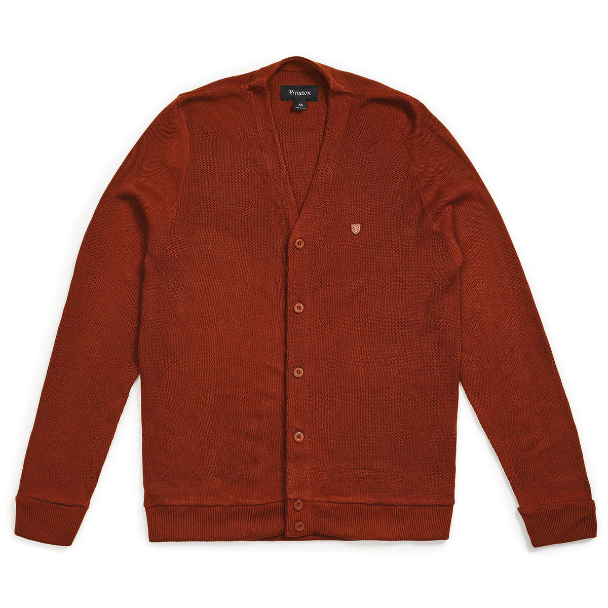Brixton Miles Cardigan Sweater Rust/Dark Rust