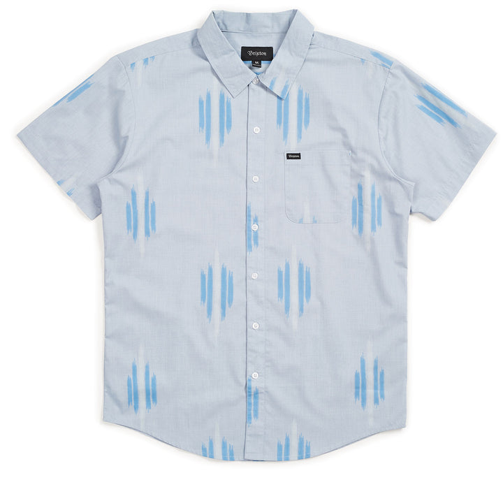 Brixton Charter Print Short-Sleeve Shirt Light Blue/White