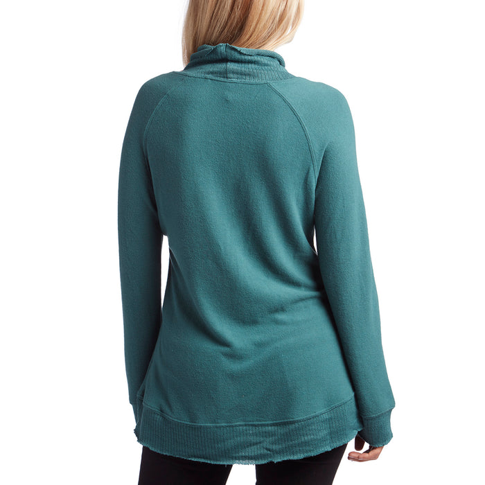 Z Supply The Soft Spun Mock Neck Pullover Top - Women's Pacific Blue