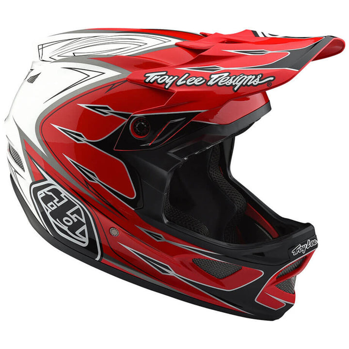 Troy Lee Designs D3 Composite Bike Helmet Corona Red/White