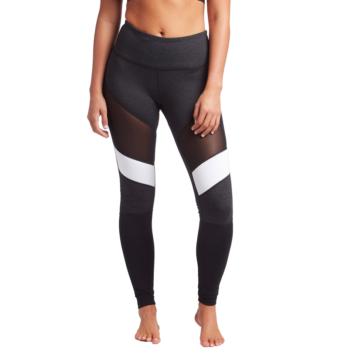 Vimmia High Waist Adagio Leggings - Women's Black/Charcoal Front View