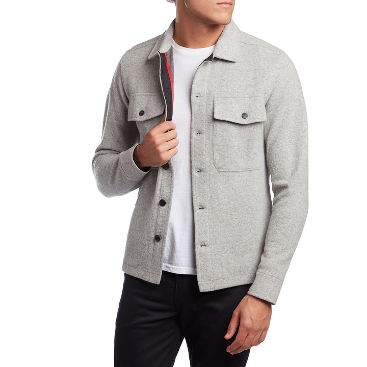 Topo Designs Wool Shirt Gray Detail 1 View
