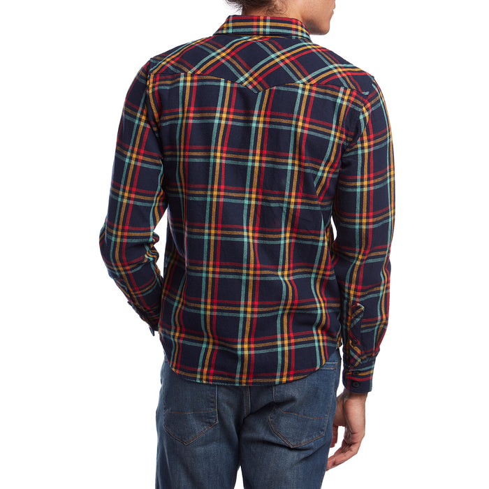 Topo Designs Mountain Plaid Shirt Navy Back View