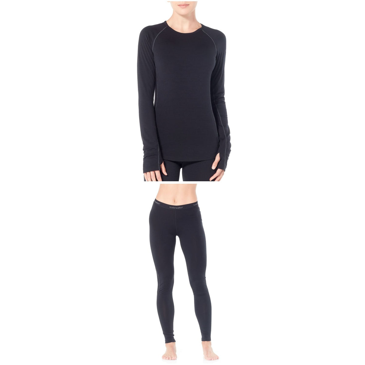 Icebreaker Zone 200 Midweight Baselayer Crew Top + Bottoms - Women's
