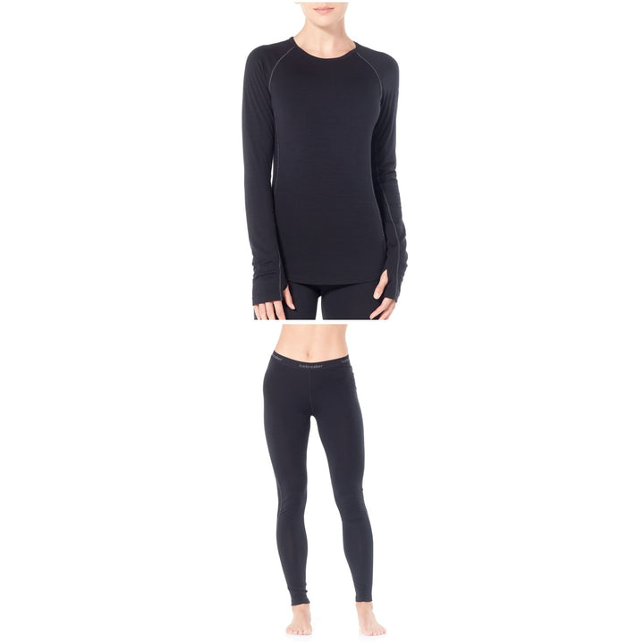 Icebreaker Zone 200 Midweight Baselayer Crew Top + Bottoms - Women's