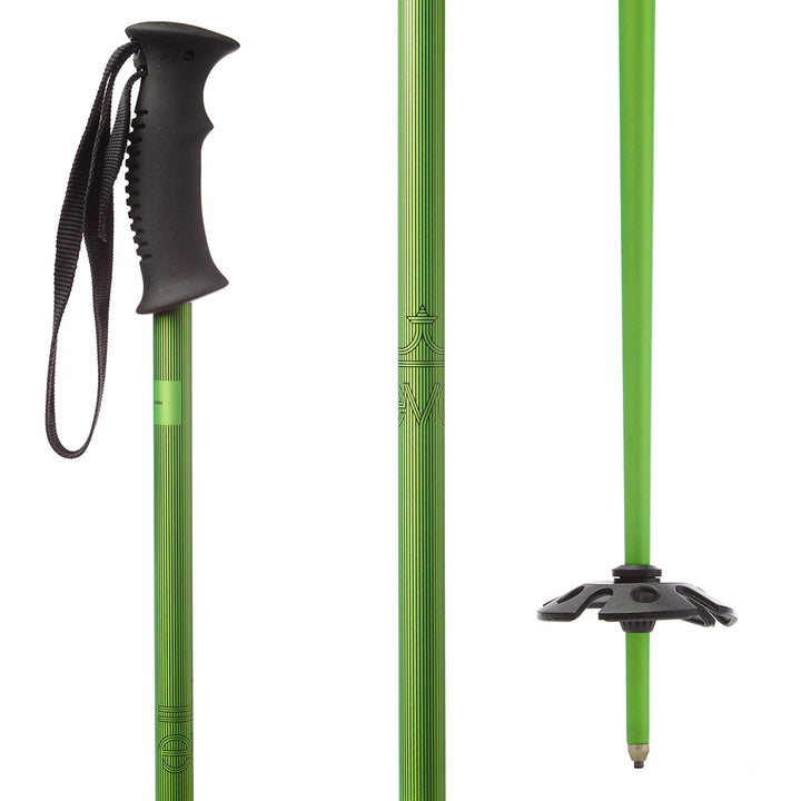 evo Send'r Ski Poles 2020 Matte Black/Matte Green Stripe Fade
