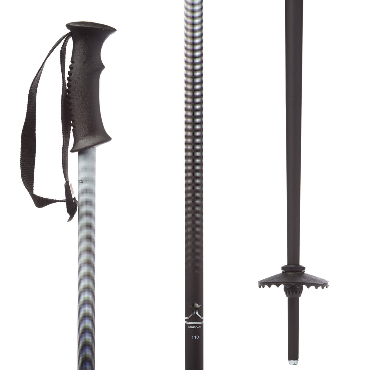 evo Double-E Ski Poles 2022 Matte Black/Matte White Dot Fade