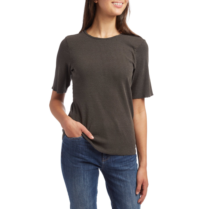 Mollusk Hemp Rib T-Shirt - Women's Faded Black