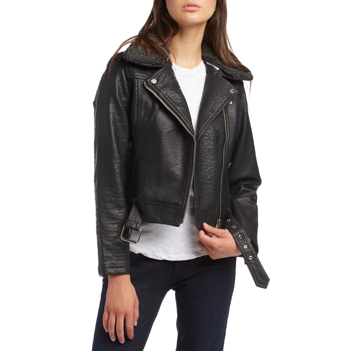 Obey Clothing Joey Vegan Moto Jacket - Women's Black