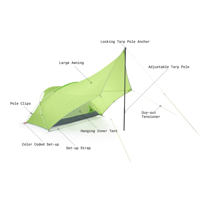 Nemo Front Porch 2 Person Tent Birch Leaf Green