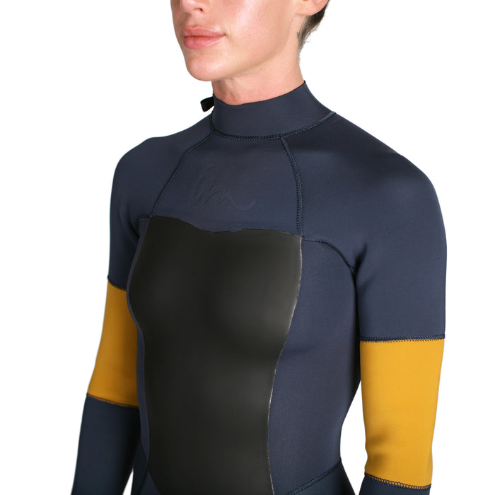 Imperial Motion 3/2 Luxxe Deluxe Back Zip Wetsuit - Women's Navy/Mustard