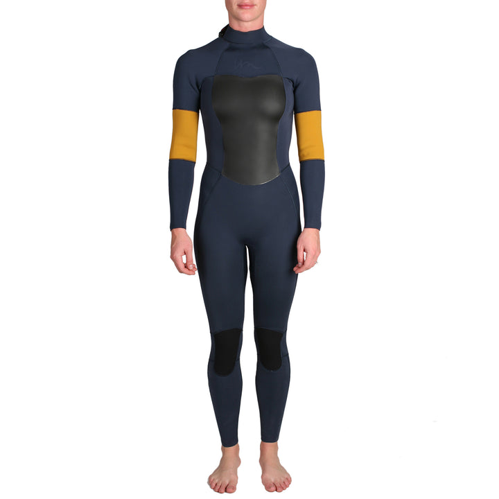Imperial Motion 3/2 Luxxe Deluxe Back Zip Wetsuit - Women's Navy/Mustard