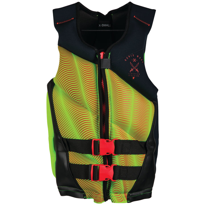 Ronix Driver's Ed Capella 2.0 CGA Wakeboard Vest - Boys' 2019 Black/Lime/Red
