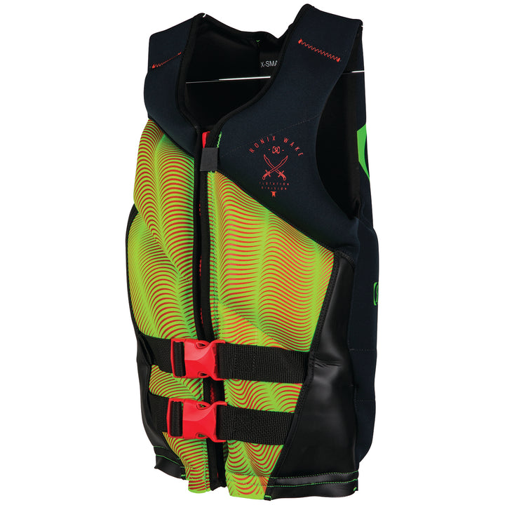 Ronix Driver's Ed Capella 2.0 CGA Wakeboard Vest - Boys' 2019 Black/Lime/Red