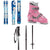 Rossignol Frozen Skis + Kid-X 4 Bindings - Girls' + Roces Idea Adjustable Alpine Ski Boots (19-22) - Kids' + evo Lil Send'r Adjustable Ski Poles - Little Kids'