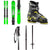 K2 Juvy Skis + Marker FDT 4.5 Bindings - Little Boys'  + Roces Idea Adjustable Alpine Ski Boots (19-22) - Kids' + evo Lil Send'r Adjustable Ski Poles - Little Kids'