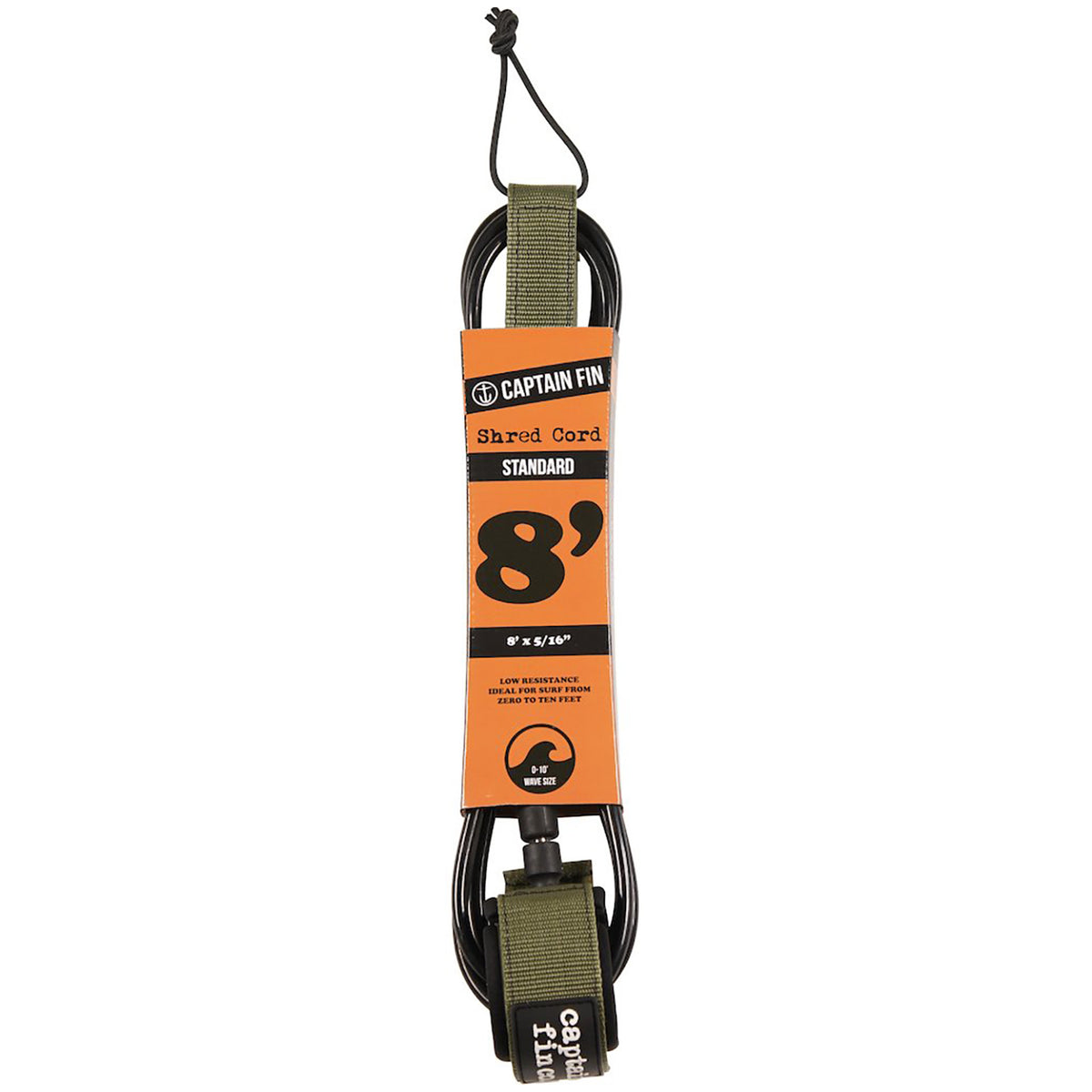 Captain Fin Shred Cord 8' Standard Leash Army