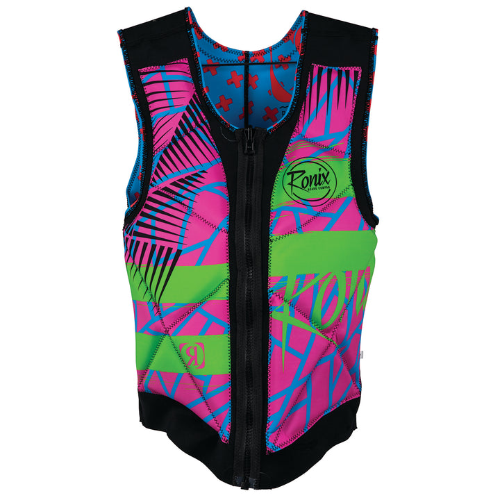 Ronix Party Athletic Cut Reversible Impact Wakeboard Vest 2019 Pink/Blue/Red