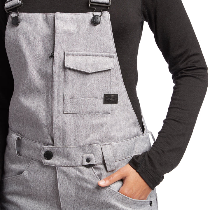 Volcom x evo Swift Bib Overalls - Women's Heather Grey