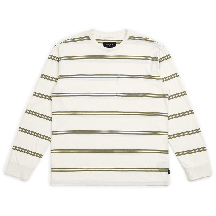 Brixton Hilt Washed Long-Sleeve Pocket T-Shirt Off-White/Pine