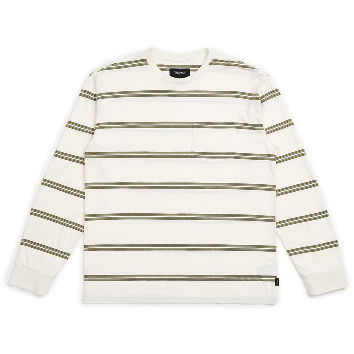 Brixton Hilt Washed Long-Sleeve Pocket T-Shirt Off-White/Pine