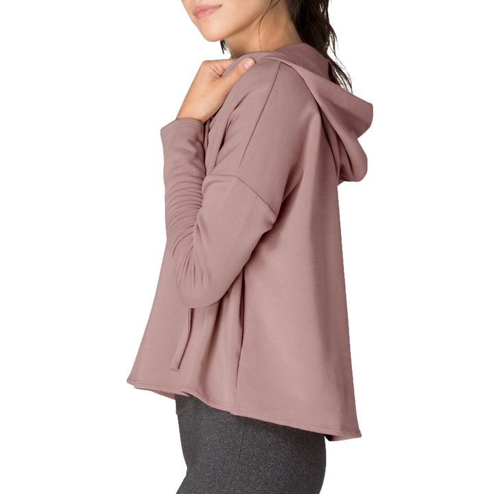 Beyond Yoga Over Tied Cropped Pullover Hoodie - Women's Brazen Blush