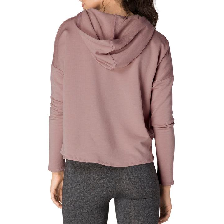 Beyond Yoga Over Tied Cropped Pullover Hoodie - Women's Brazen Blush