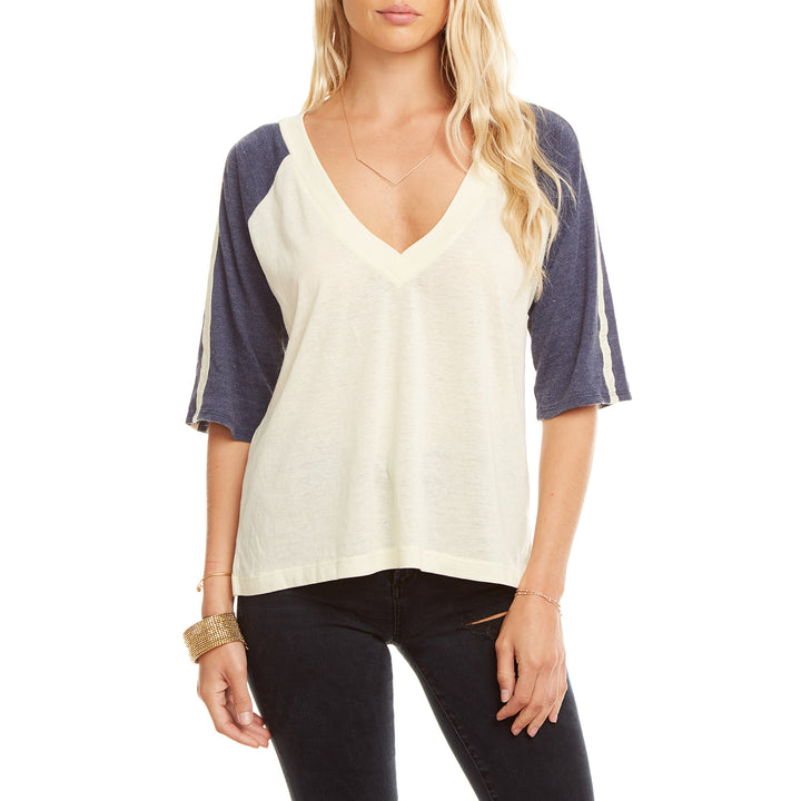 Chaser Blocked Jersey Raglan T-Shirt - Women's Chick and Sailboat