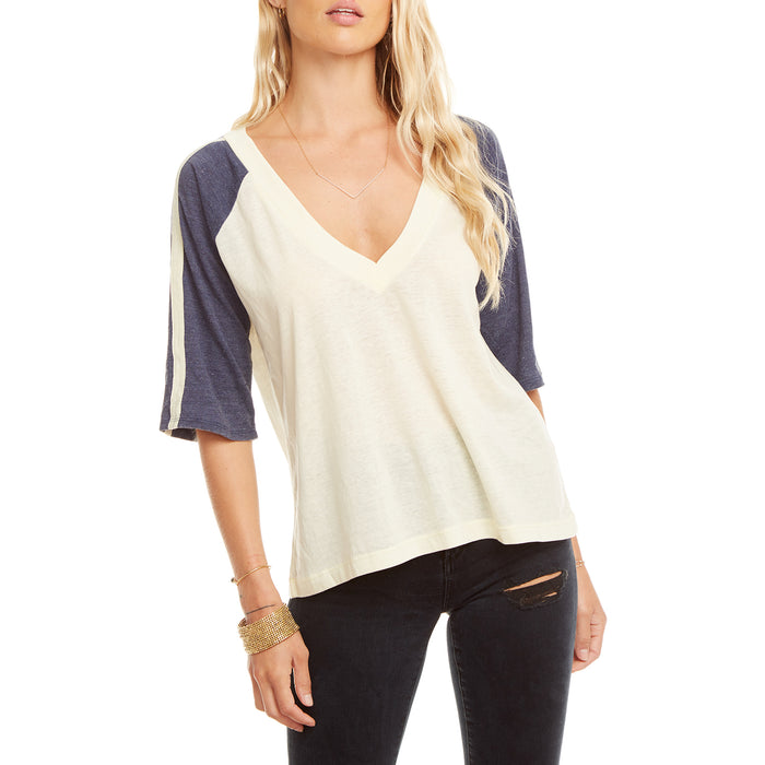 Chaser Blocked Jersey Raglan T-Shirt - Women's Chick and Sailboat
