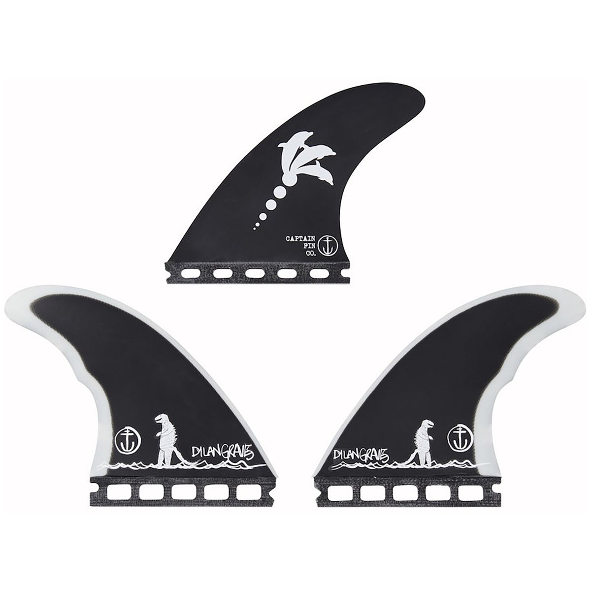 Captain Fin Dylan Gravezilla Single Tab Fin Set Black