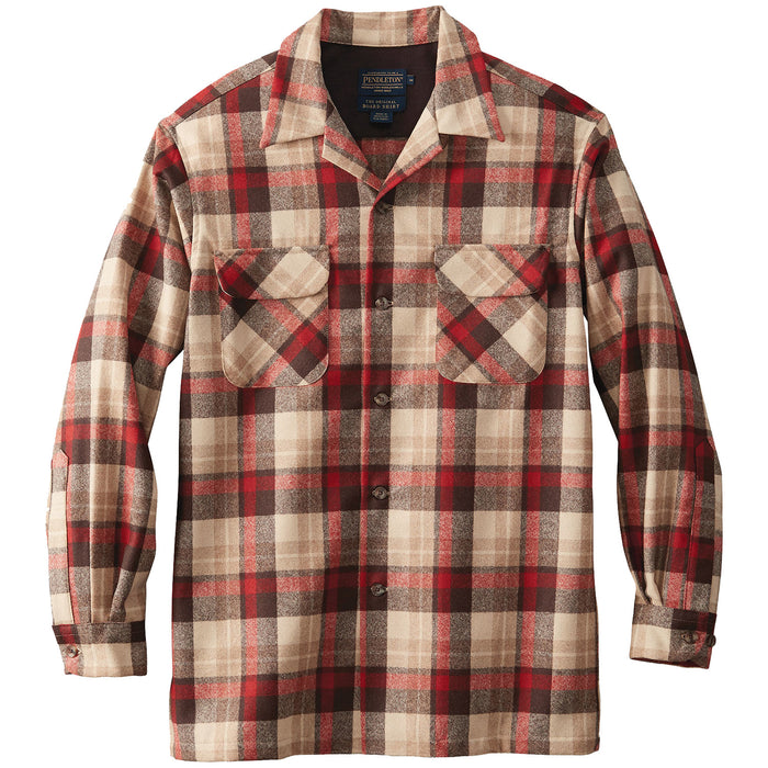 Pendleton The Original Board Shirt™ Flannel Tan Mix/Red Plaid