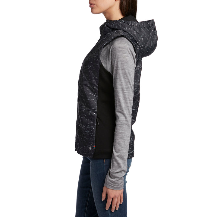 Smartwool Smartloft 60 Hoodie Vest - Women's Black-Light Gray