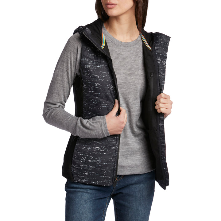 Smartwool Smartloft 60 Hoodie Vest - Women's Black-Light Gray