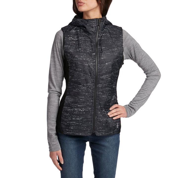 Smartwool Smartloft 60 Hoodie Vest - Women's Black-Light Gray