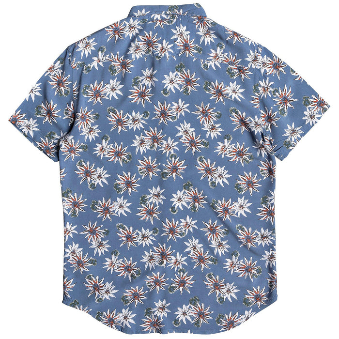 Quiksilver Fluid Geometric Short-Sleeve Shirt Stone Wash Tea Towel