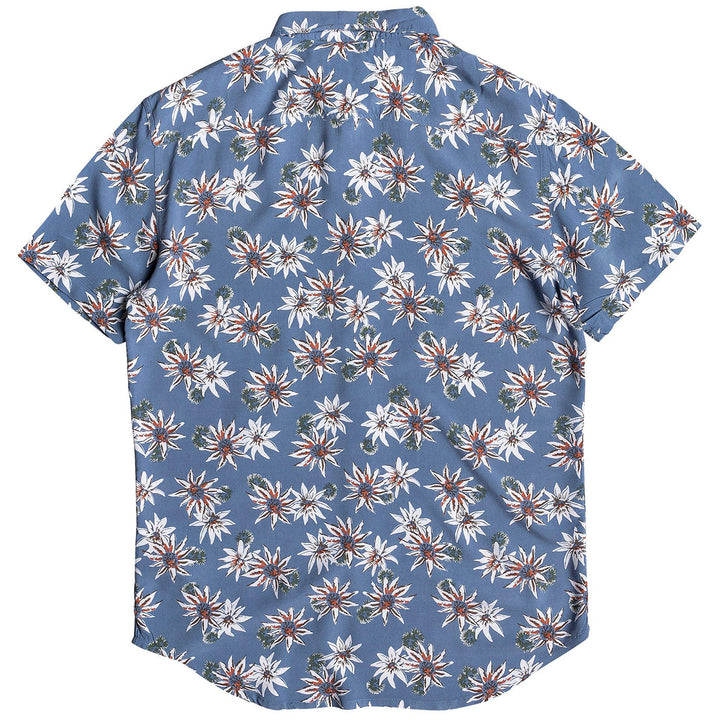 Quiksilver Fluid Geometric Short-Sleeve Shirt Stone Wash Tea Towel