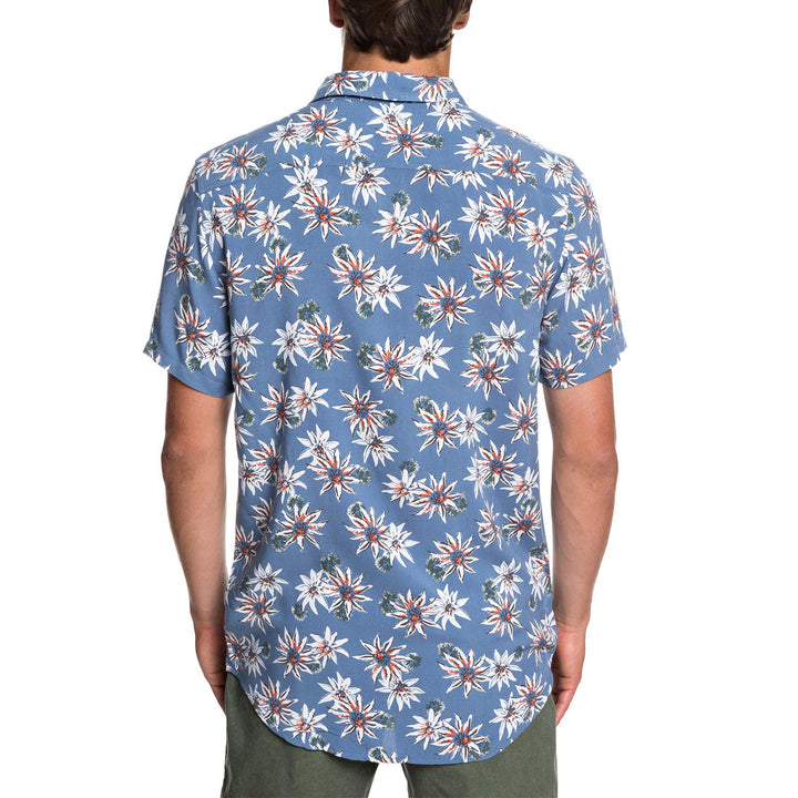 Quiksilver Fluid Geometric Short-Sleeve Shirt Stone Wash Tea Towel