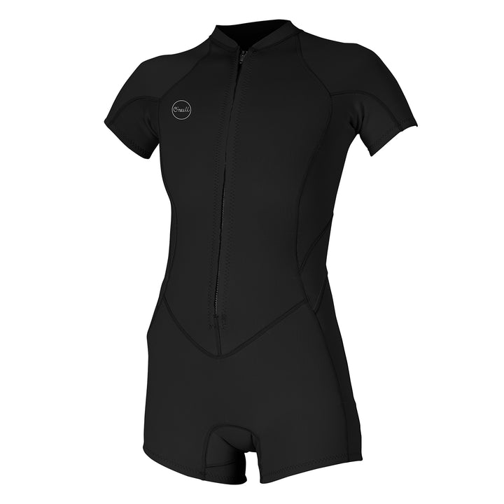 O'Neill Bahia 2/1mm Front Zip Short Sleeve Springsuit - Women's Black/Black/Black