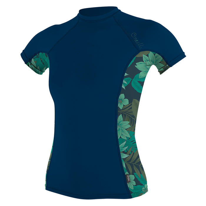 O'Neill Side Print Short Sleeve Rashguard - Women's Abyss/Faro