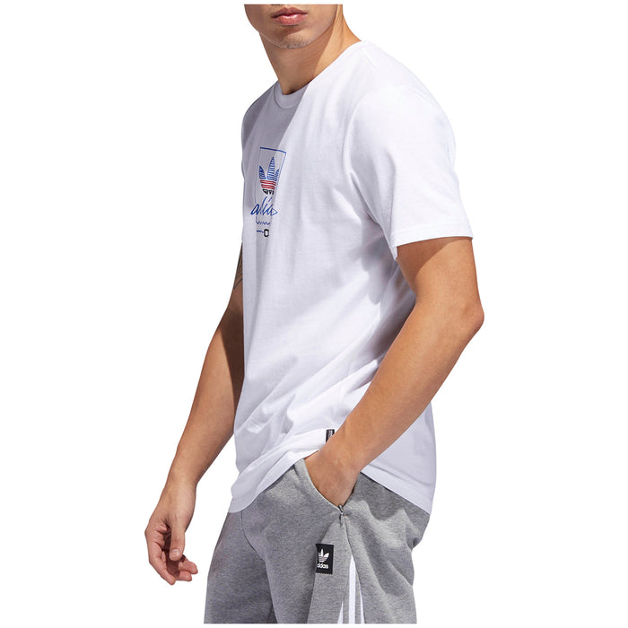 Adidas Grand T-Shirt White/Scarlet/Blue/Black