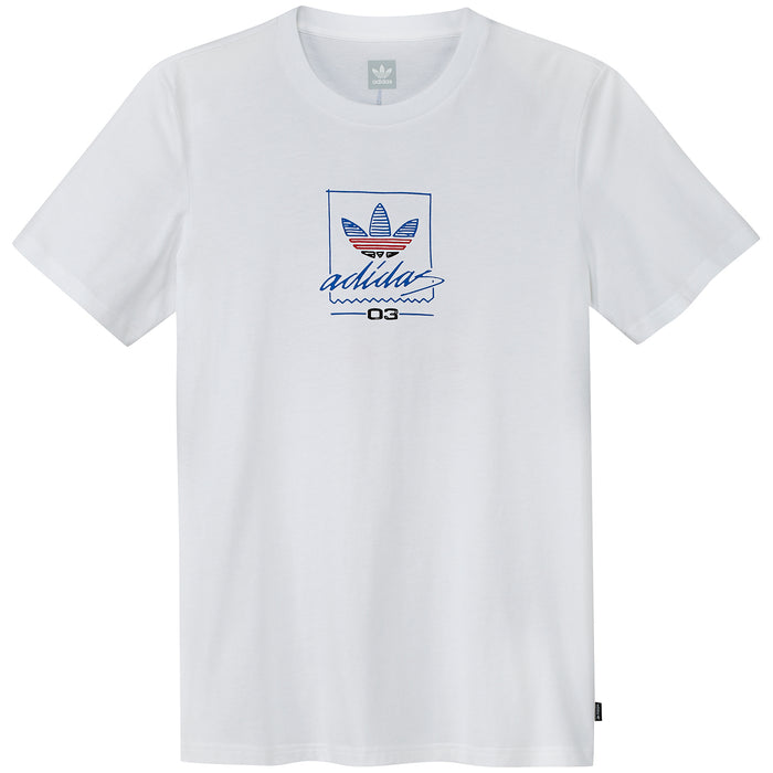 Adidas Grand T-Shirt White/Scarlet/Blue/Black