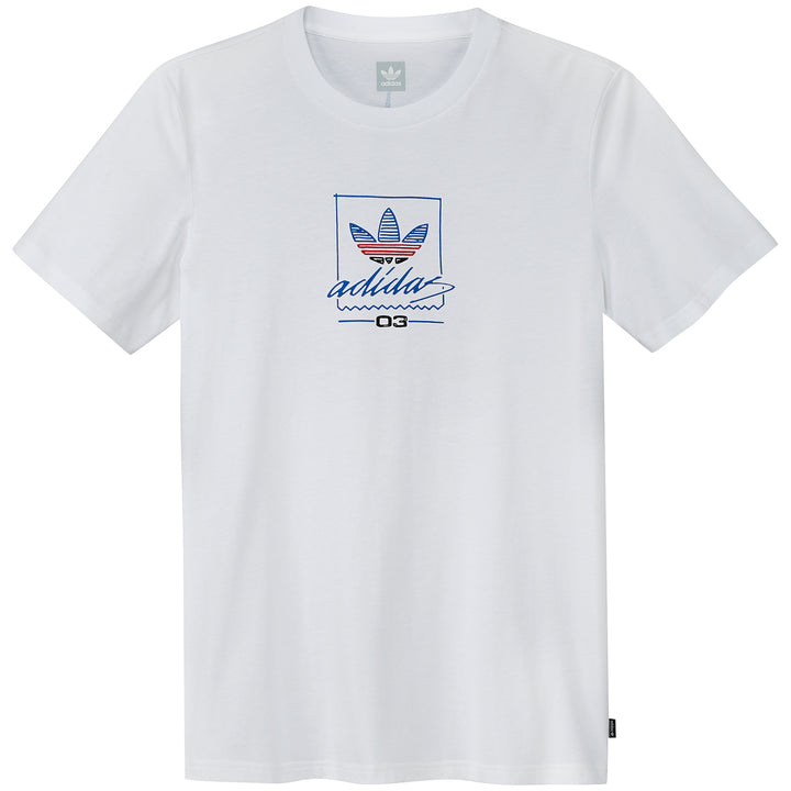 Adidas Grand T-Shirt White/Scarlet/Blue/Black